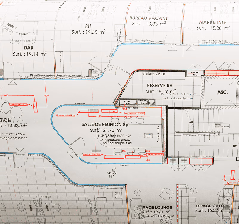 Plan d'architecte et aménagement d'espaces par le Groupe Chanel